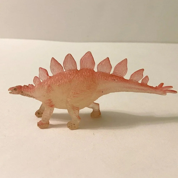 Vintage Glow in the  Dark Dinosaur Figures Stegosaurus Saurornitholestes Toys - Picture 3 of 12